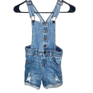 Denim Girls Overall Shorts